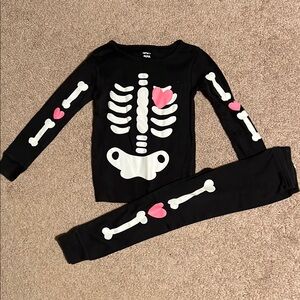 Carter’s Skeleton Pajama Set with Pink Hearts